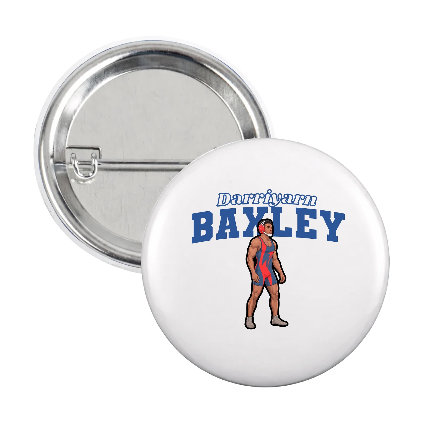 Game Day Button — Name Arch in White