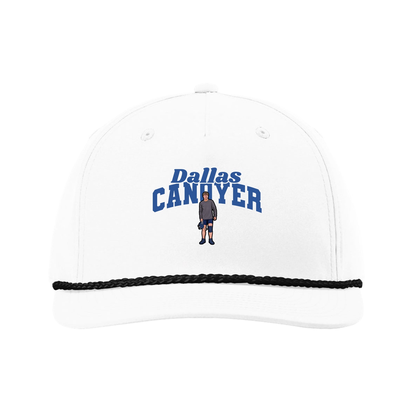 Five-Panel Classic Rope Cap — Signature Arch in White