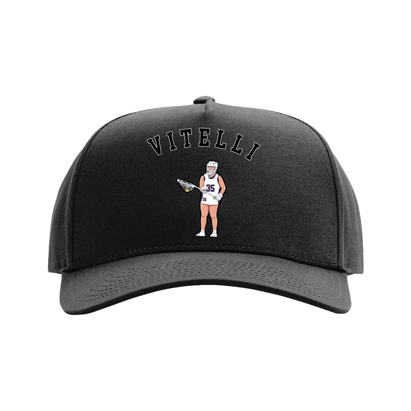 Full Fabric Five-Panel Champ Cap — Shirsey Arch in Black