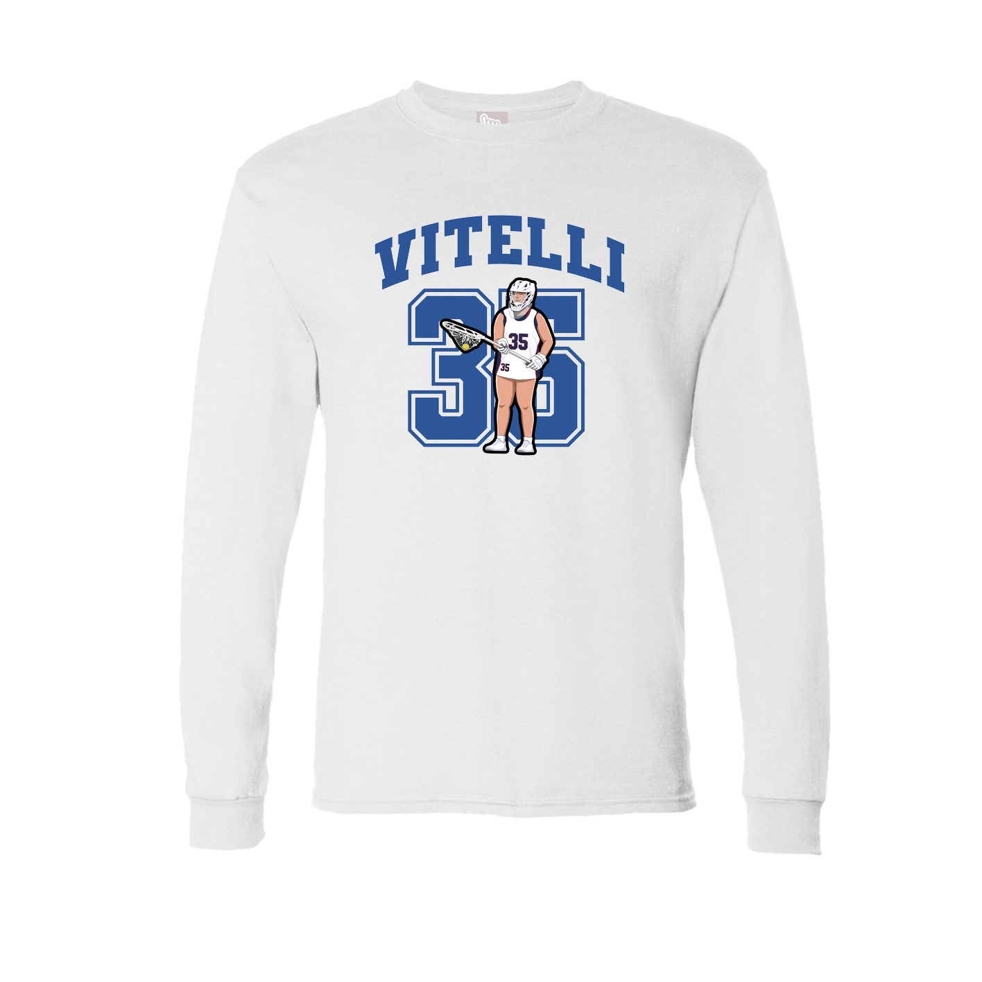Long Sleeve Tee — Number in White