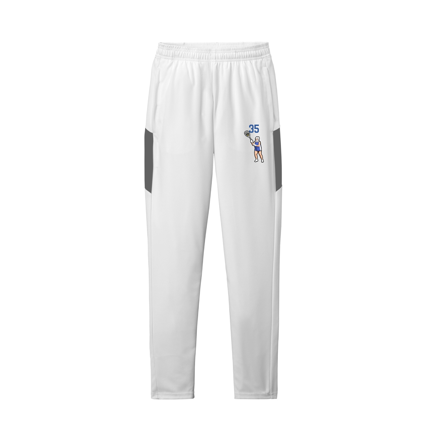 Team Travel Pant — Number Top in White/Grey