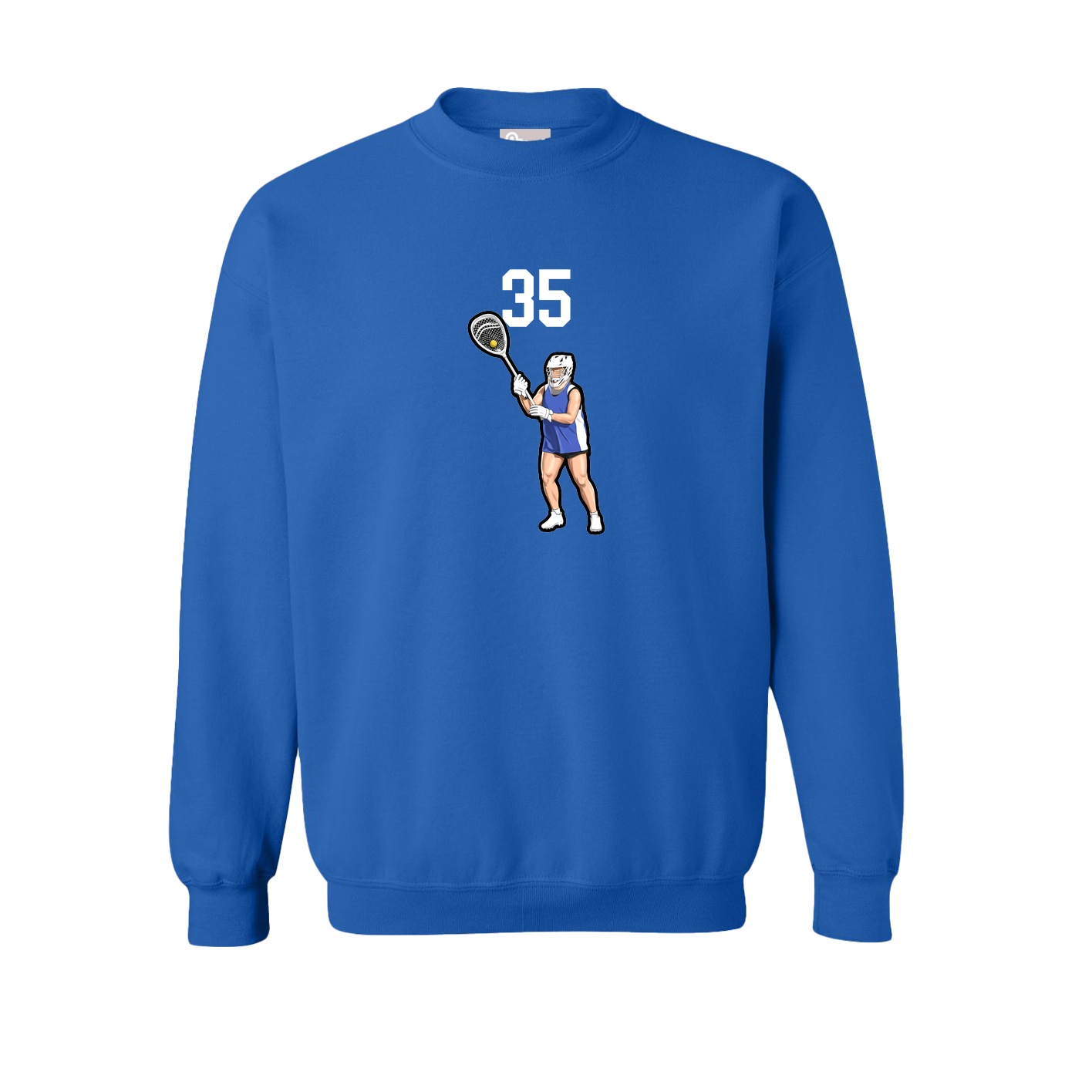 Fleece Crew — Number Top in Royal