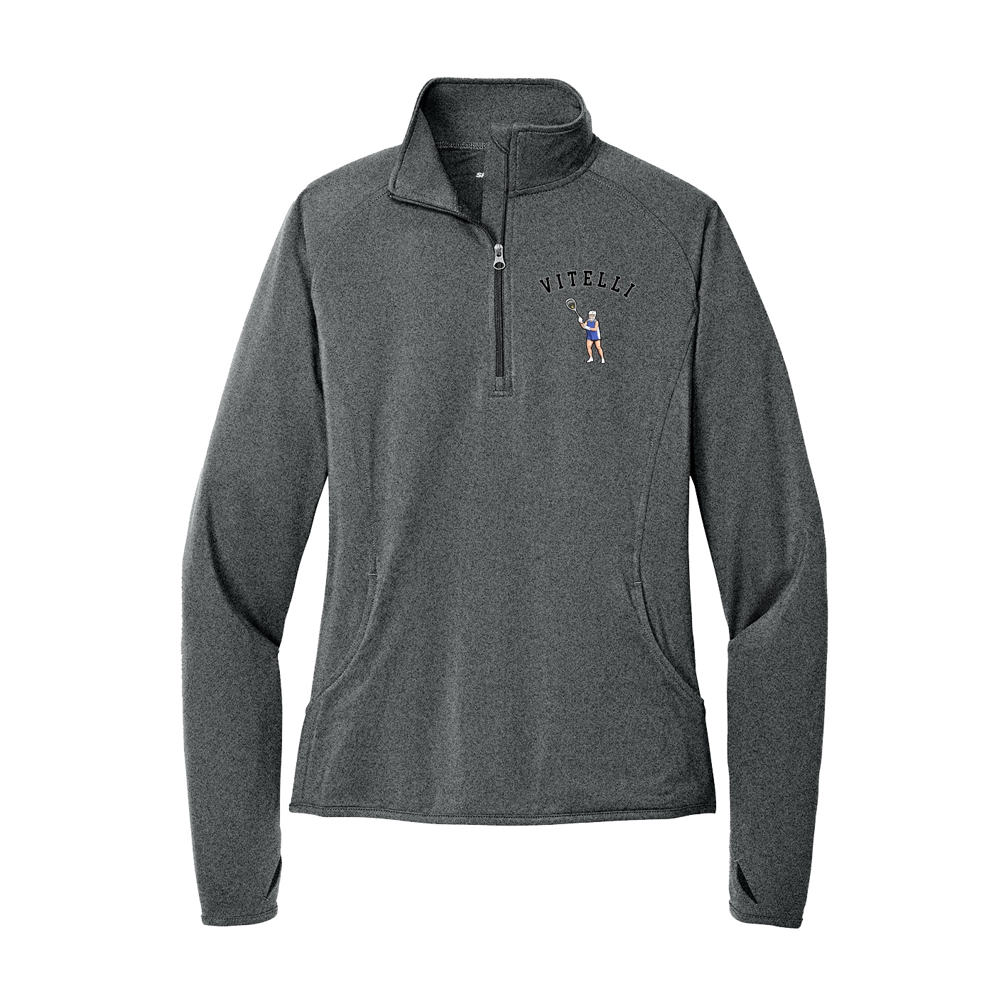 Women's Q-Zip Pullover — Shirsey Arch in Grey