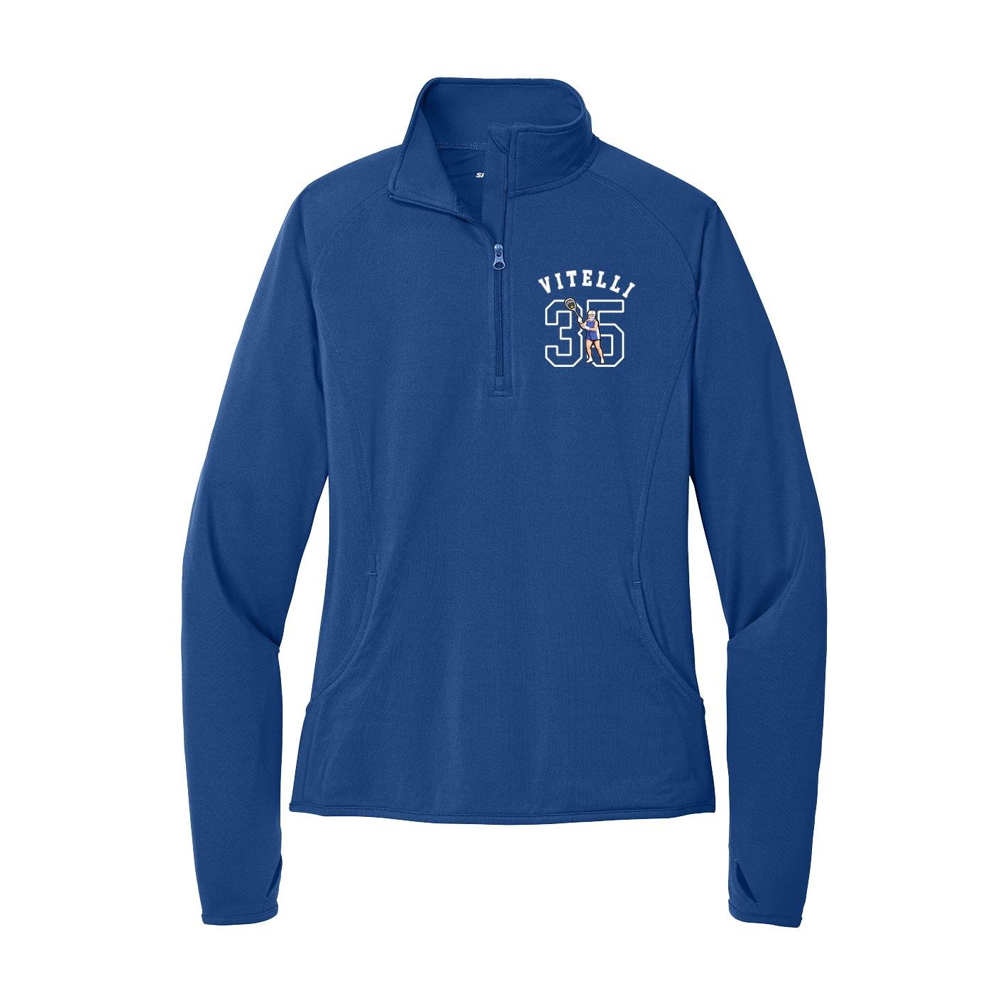 Women's Q-Zip Pullover — Shirsey Arch in Royal
