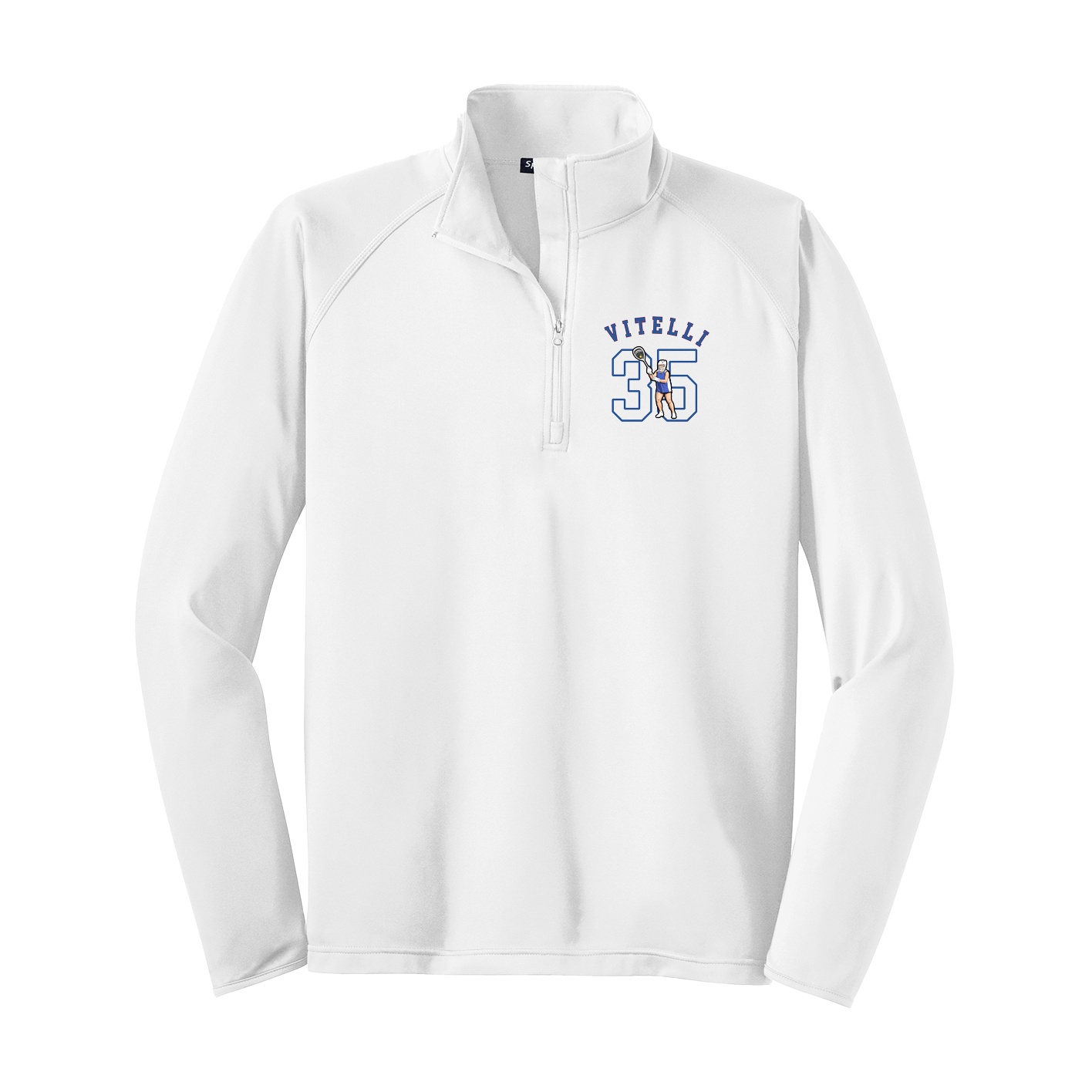 Q-Zip Pullover — Shirsey Arch in White