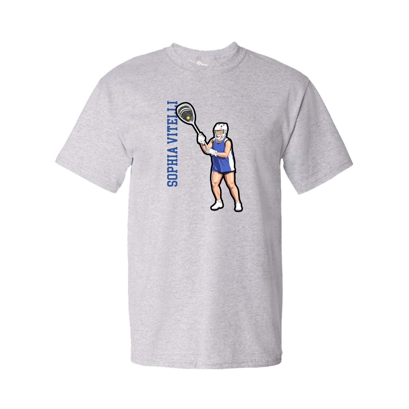 Youth Tee — Name Vertical in Grey