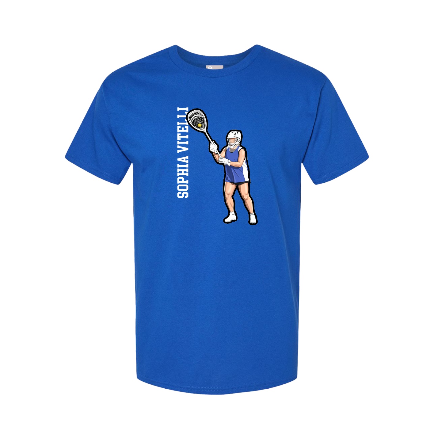 Youth Tee — Name Vertical in Royal