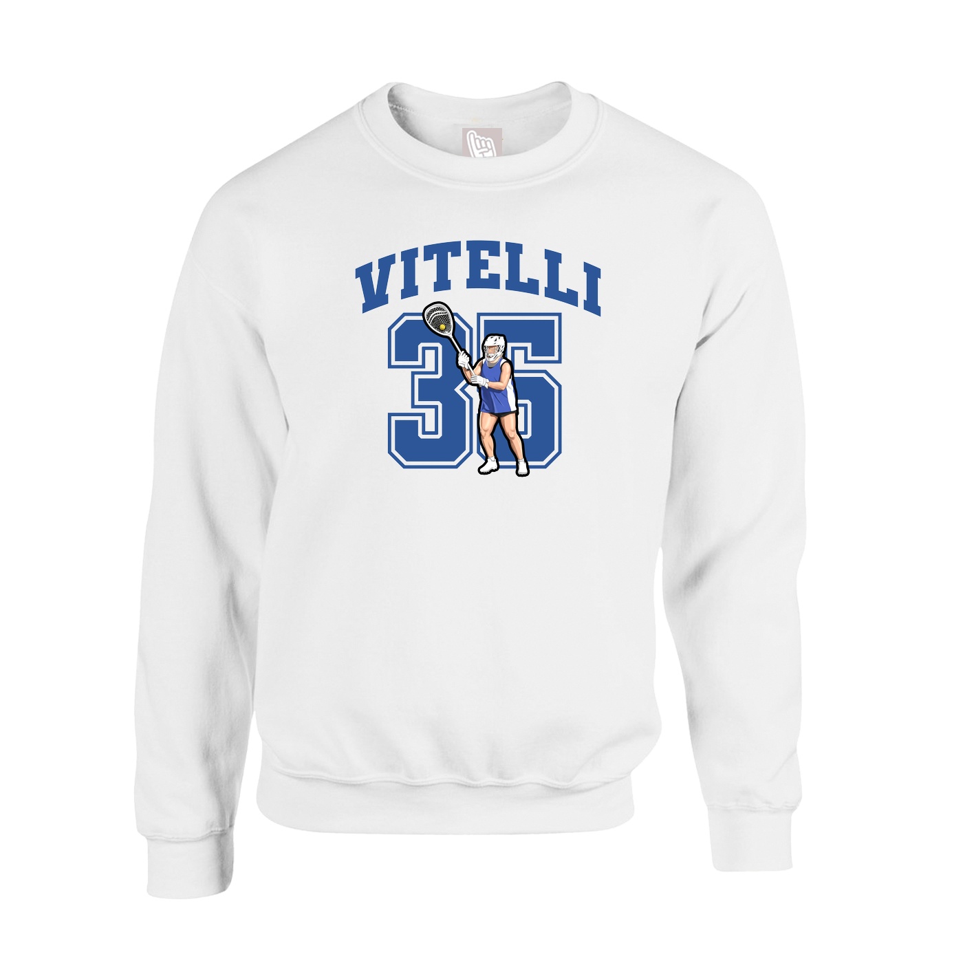Fleece Crew — Number in White