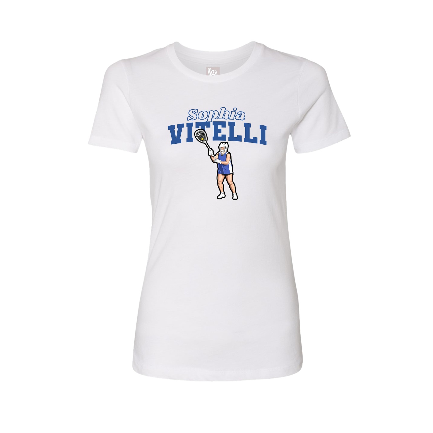 Womens Tee — Name Arch in White