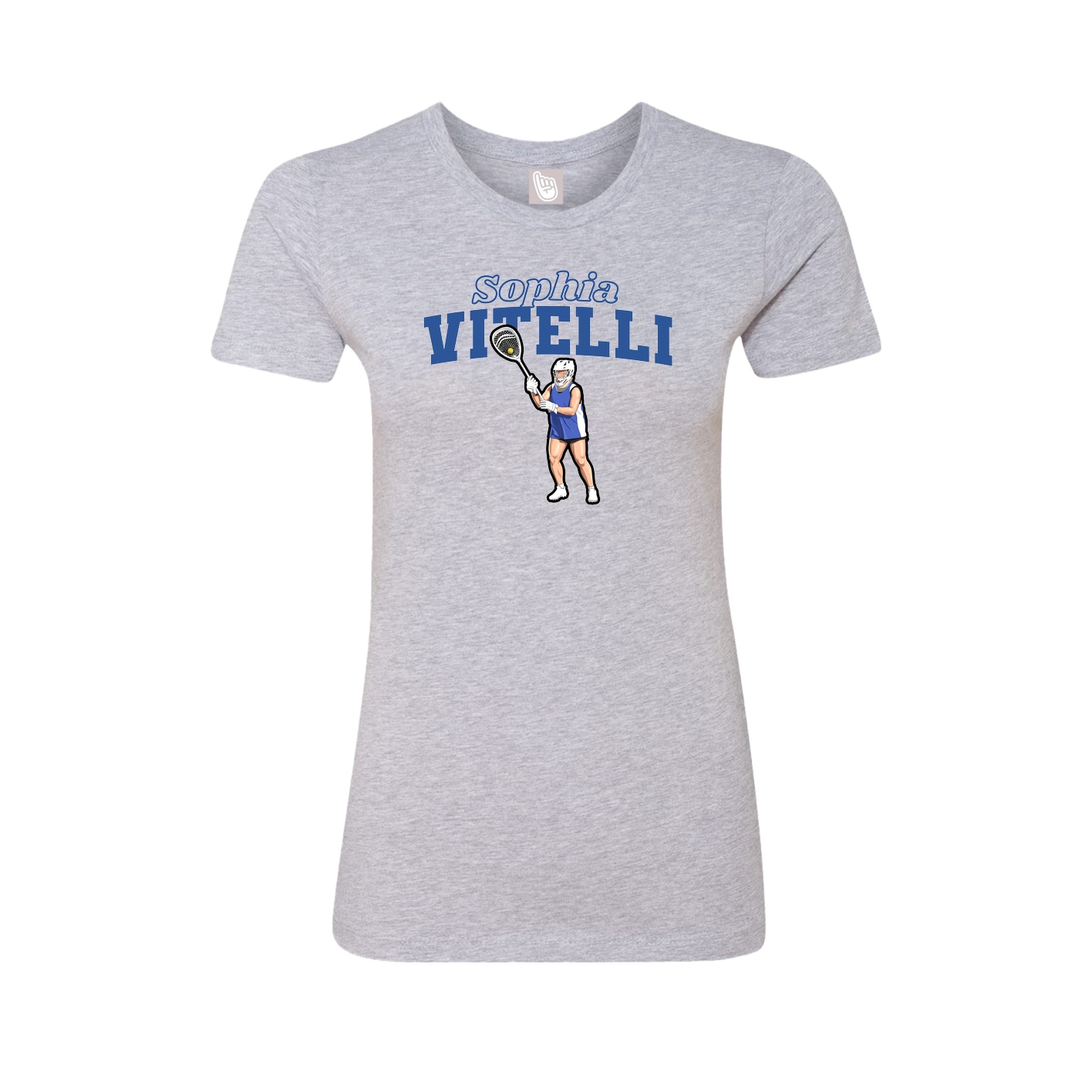 Womens Tee — Name Arch in Grey