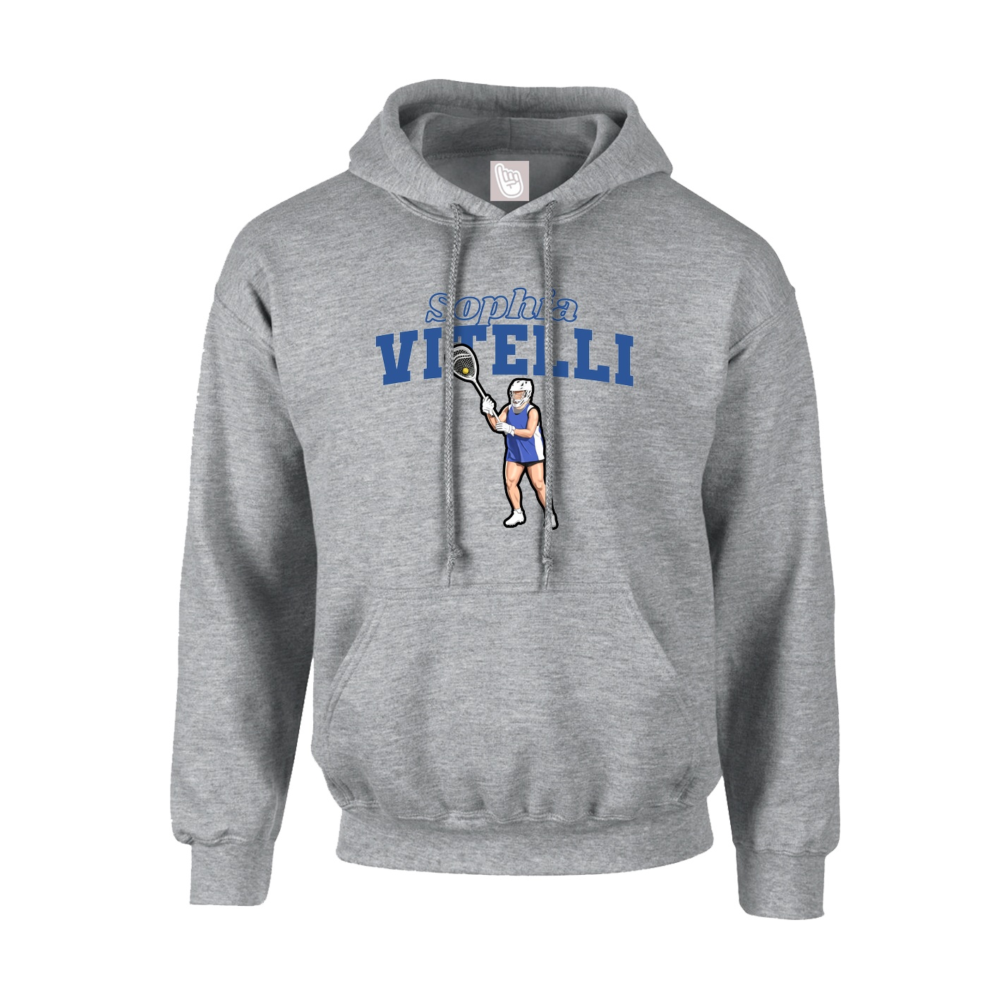 Hoodie — Name Arch in Grey
