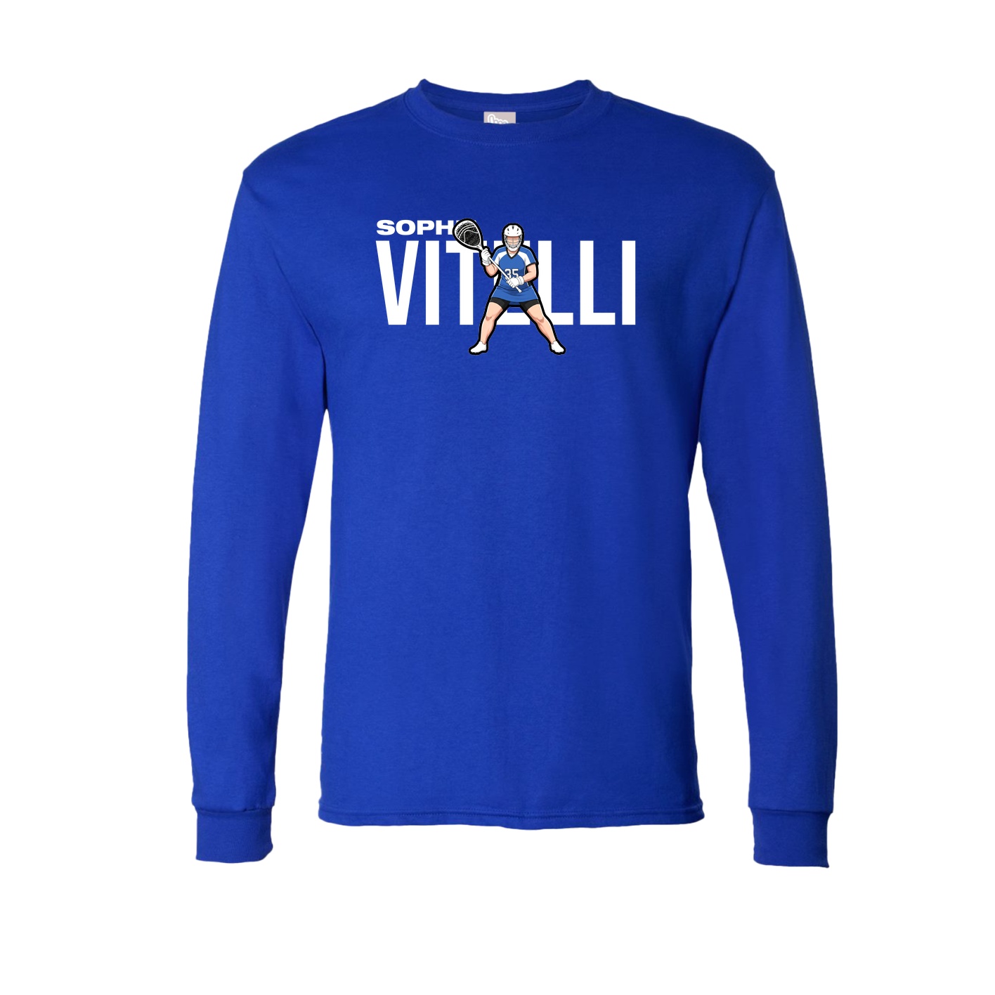 Long Sleeve Tee — Player Name in Royal