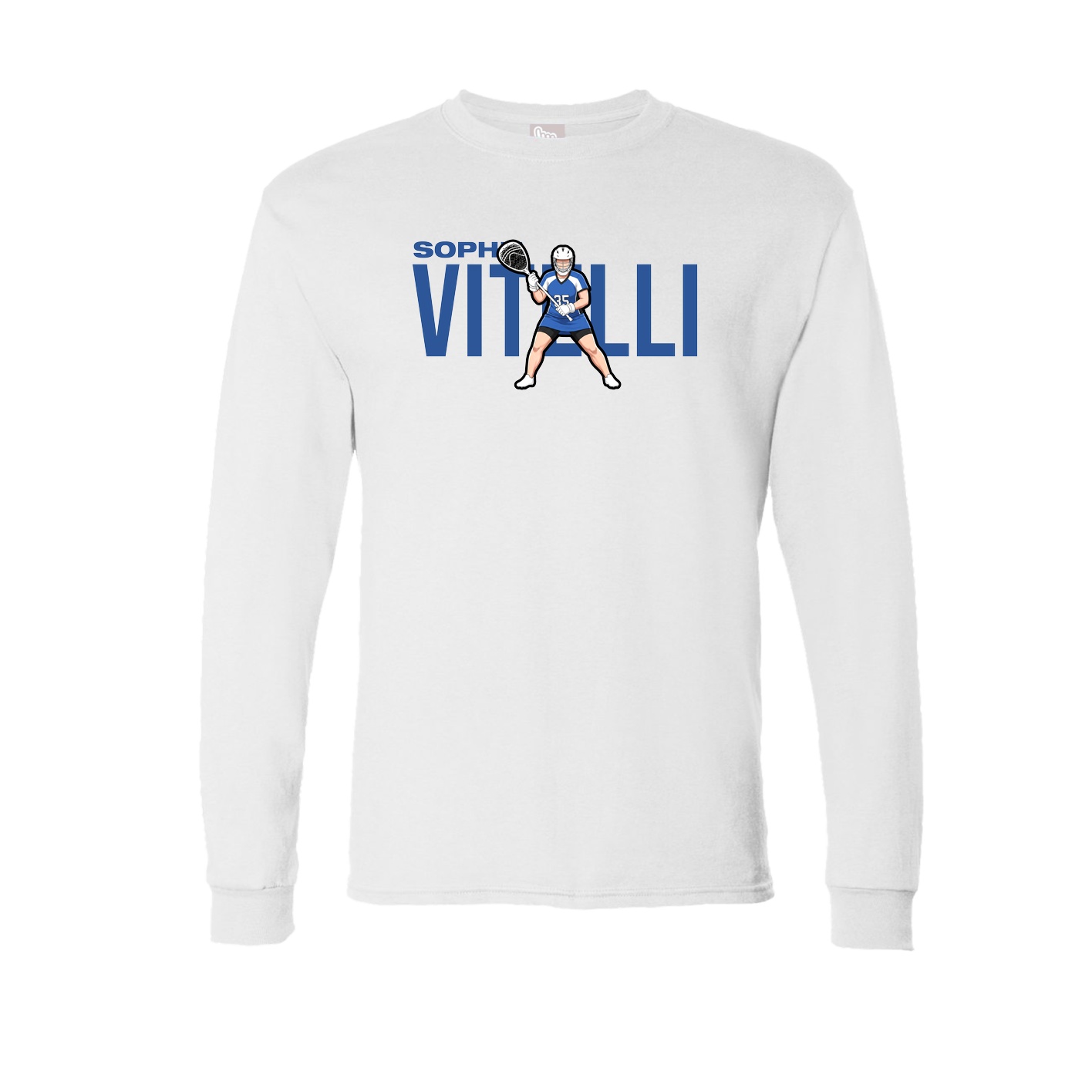 Long Sleeve Tee — Player Name in White