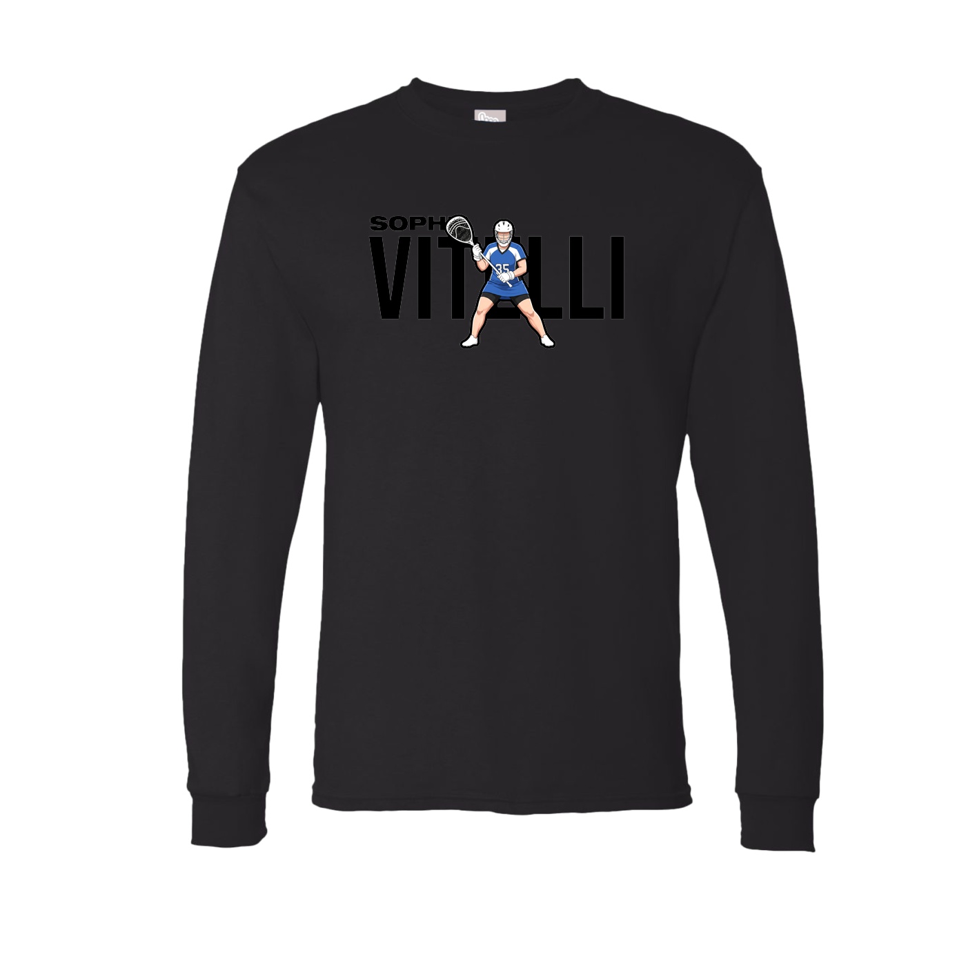 Long Sleeve Tee — Player Name in Black