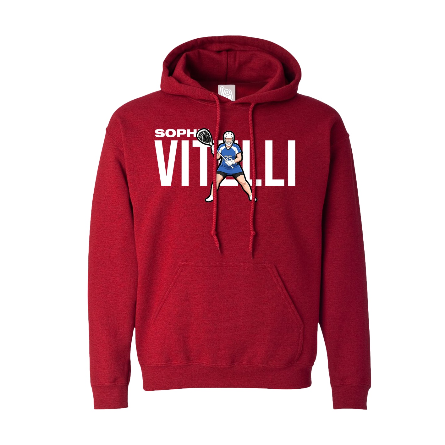 Hoodie — Player Name in Crimson
