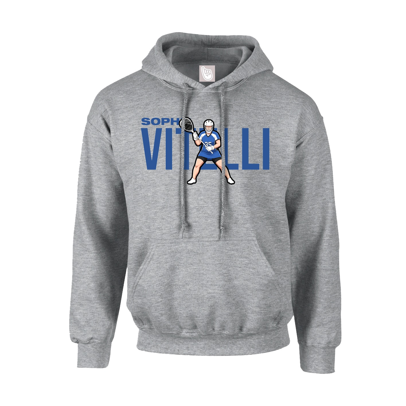 Youth Hoodie — Player Name in Grey