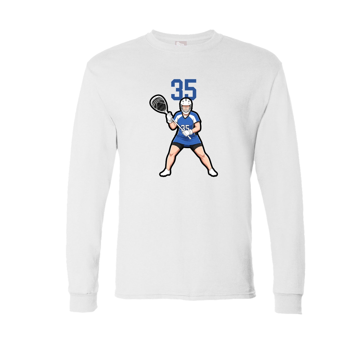 Long Sleeve Tee — Number Top in White