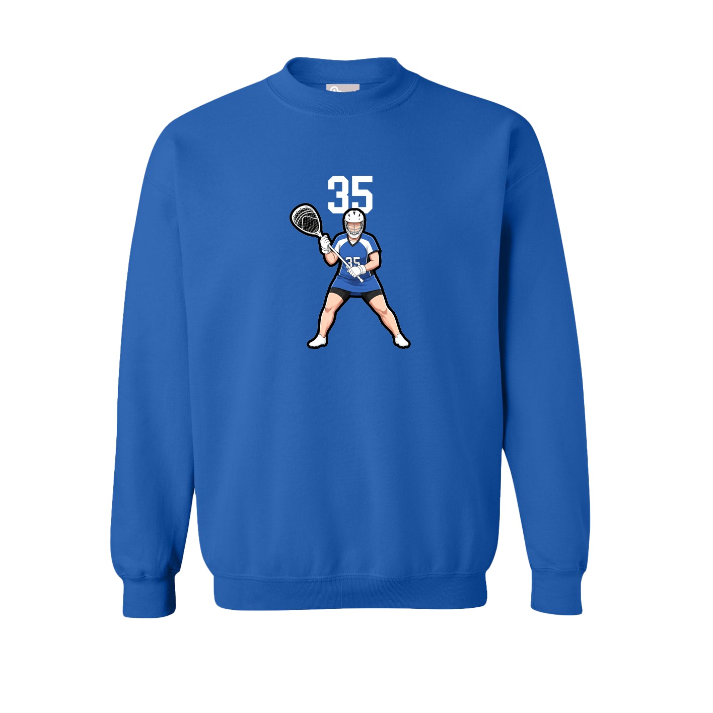 Fleece Crew — Number Top in Royal
