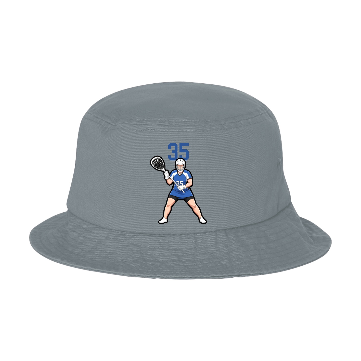 Bucket Cap — Number Top in Grey
