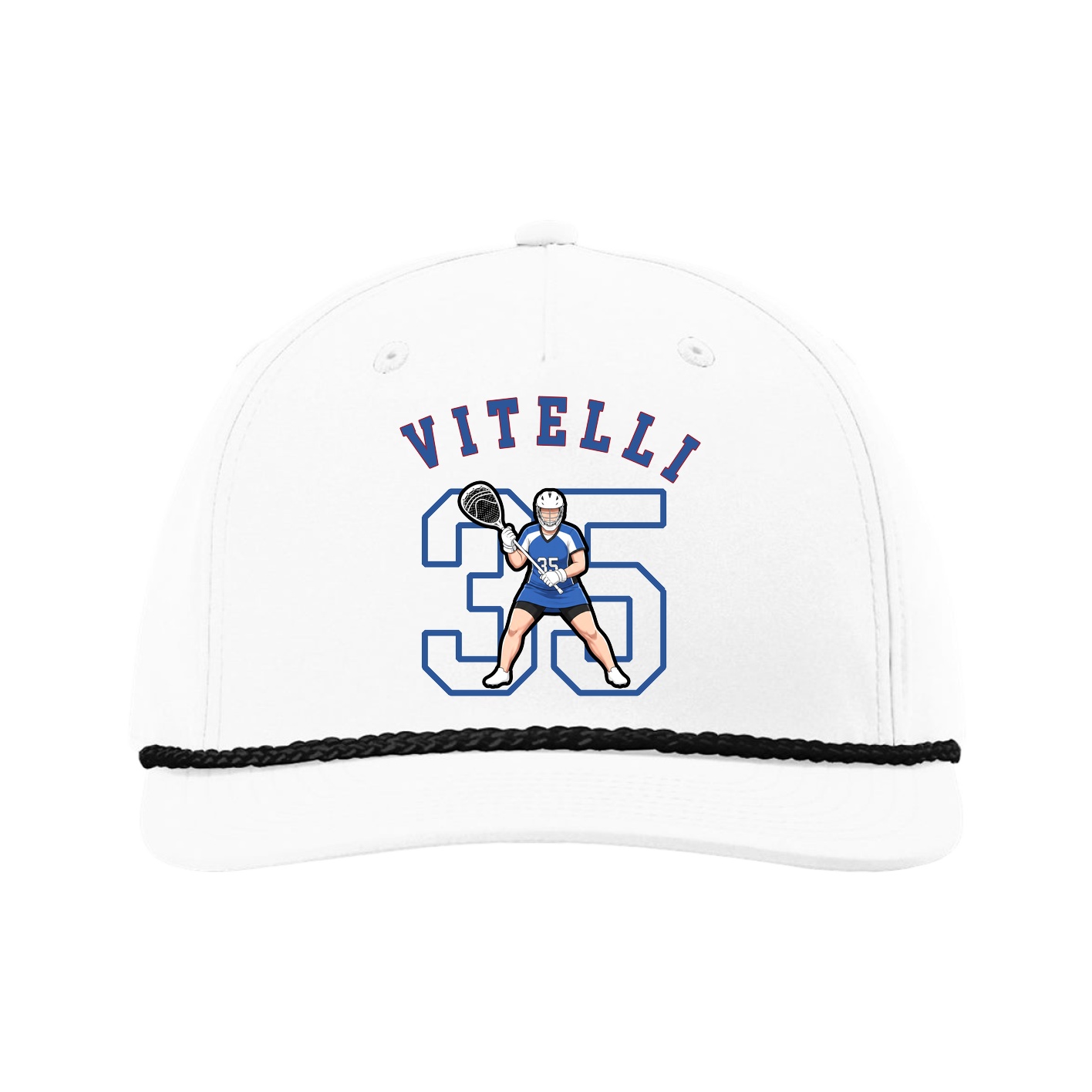 Five-Panel Classic Rope Cap — Shirsey Arch in White