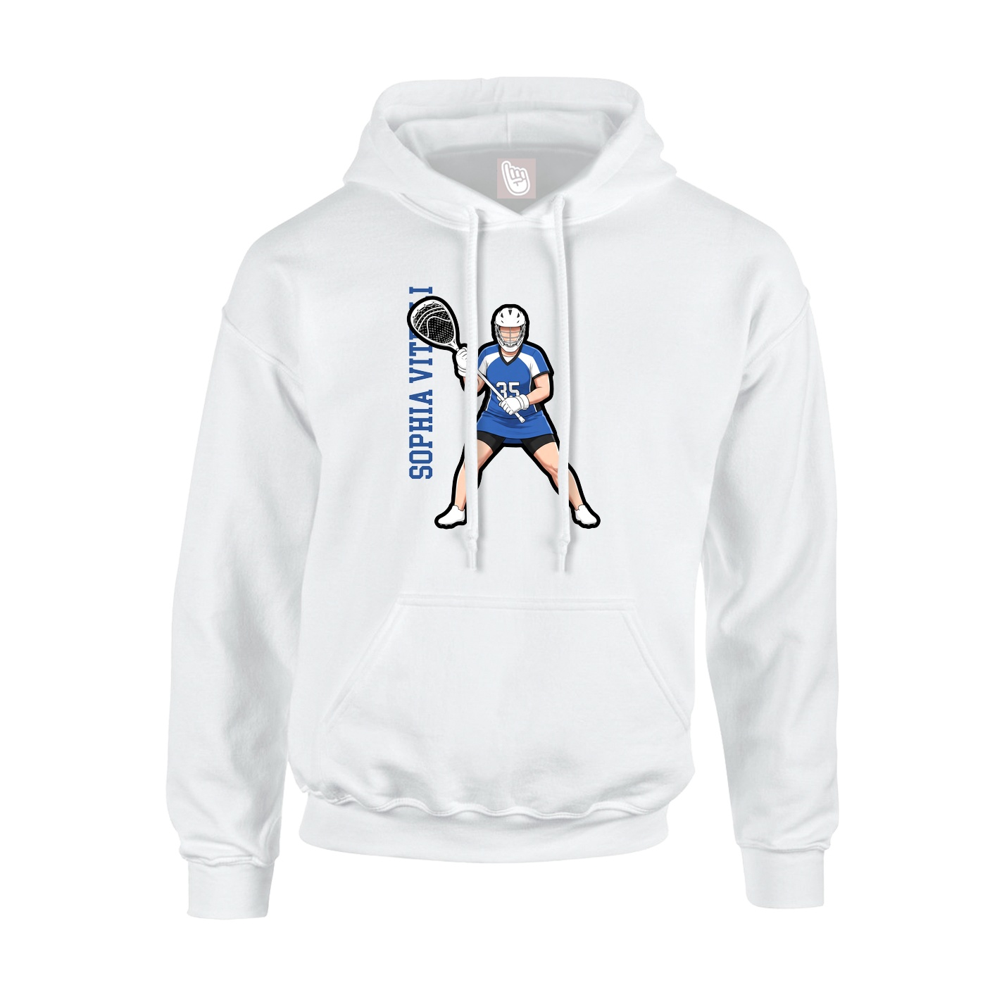 Youth Hoodie — Name Vertical in White