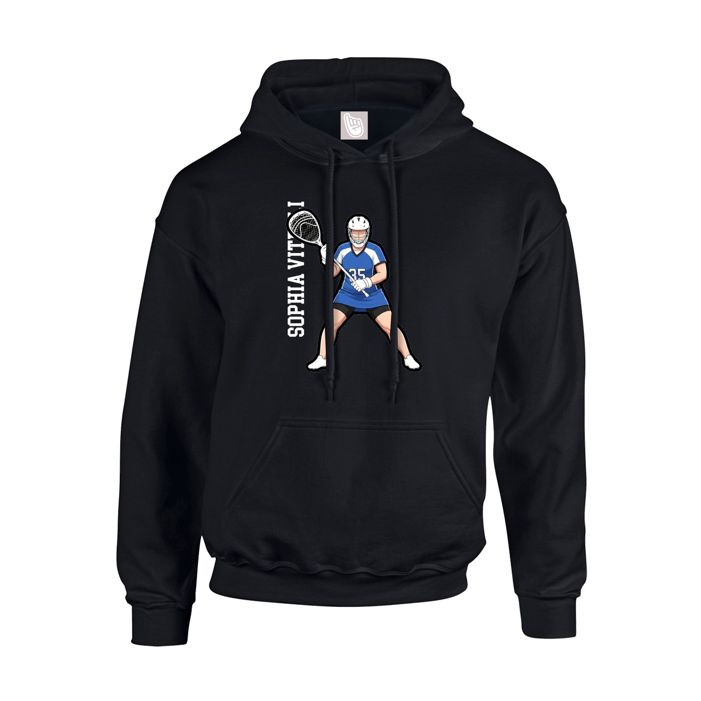 Youth Hoodie — Name Vertical in Black