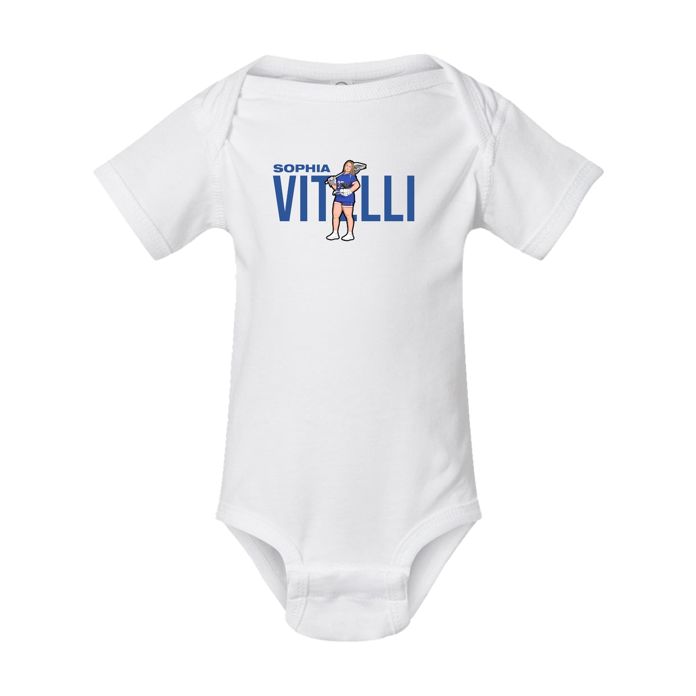 Baby Onesie — Player Name in White