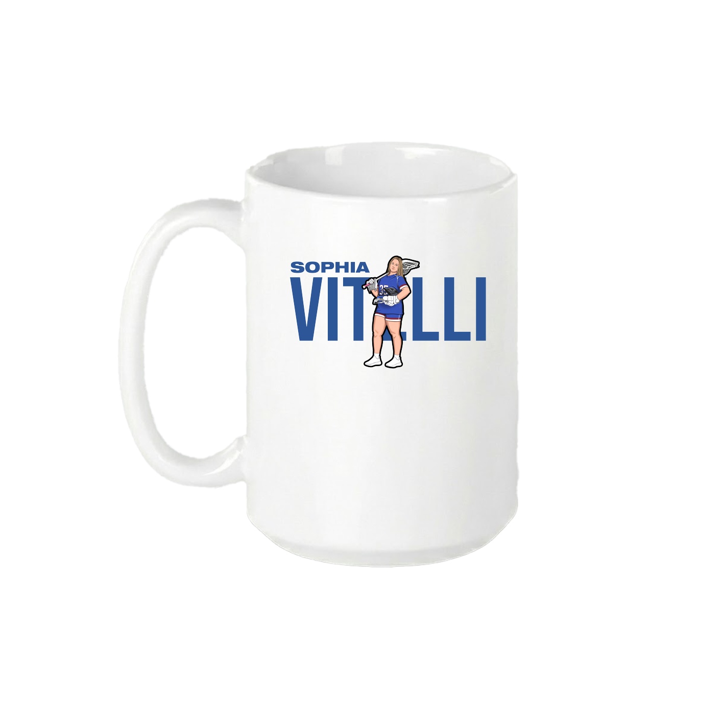 15oz Coffee Mug — Player Name in White