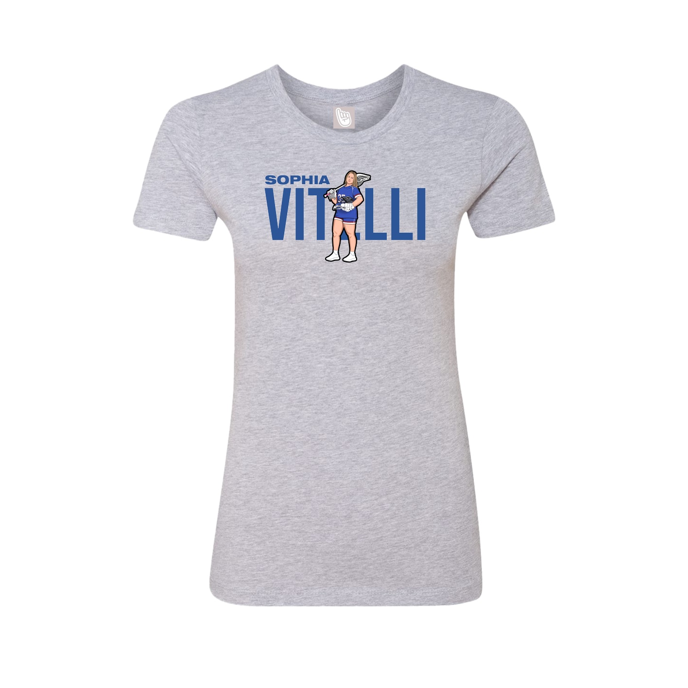 Womens Tee — Player Name in Grey