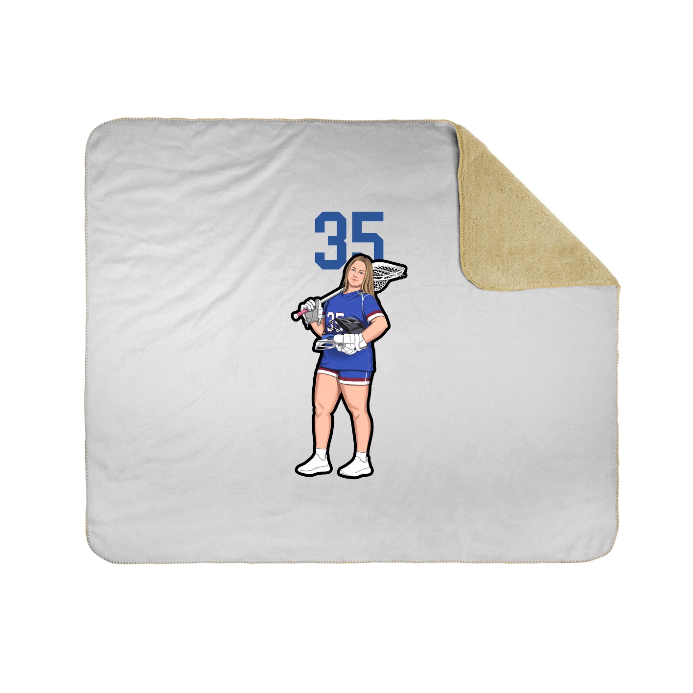 Throw Blanket — Number Top in White