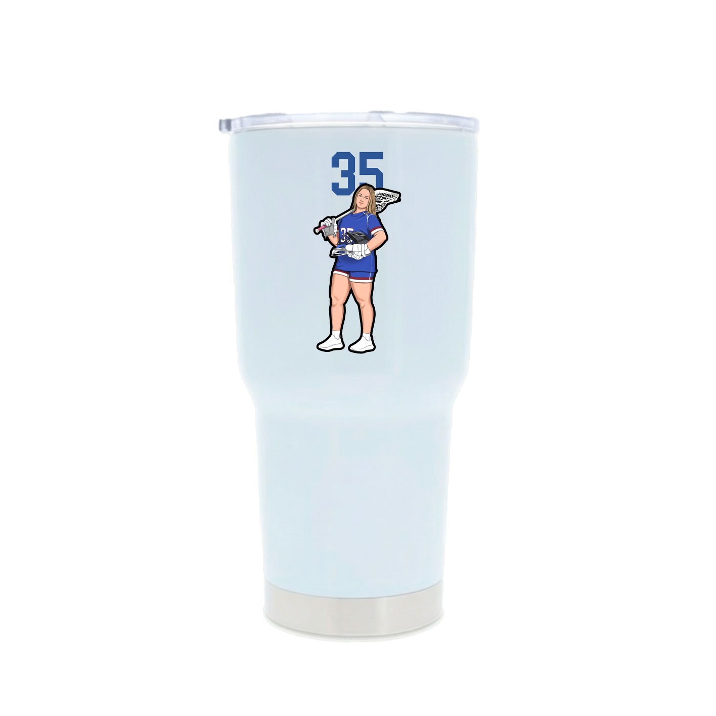 30oz Stainless Steel Tumbler — Number Top in White