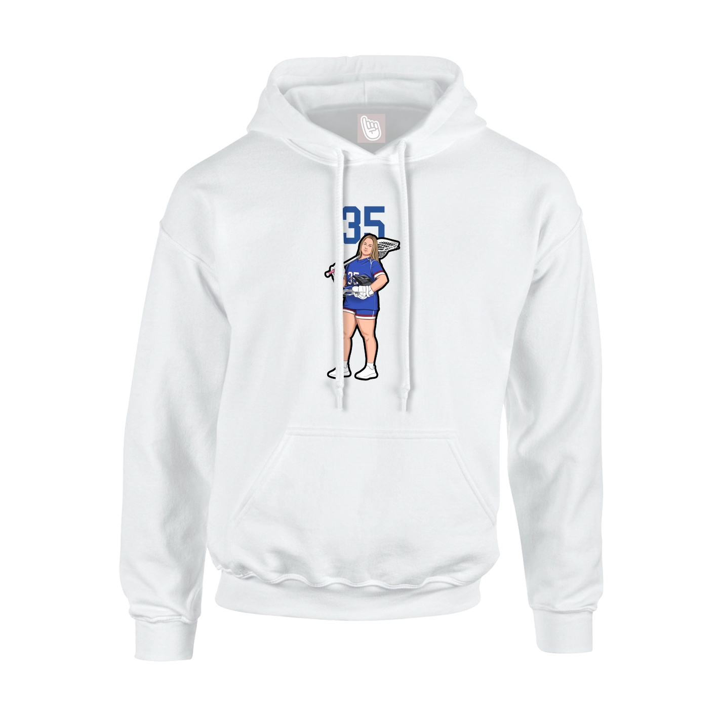 Youth Hoodie — Number Top in White