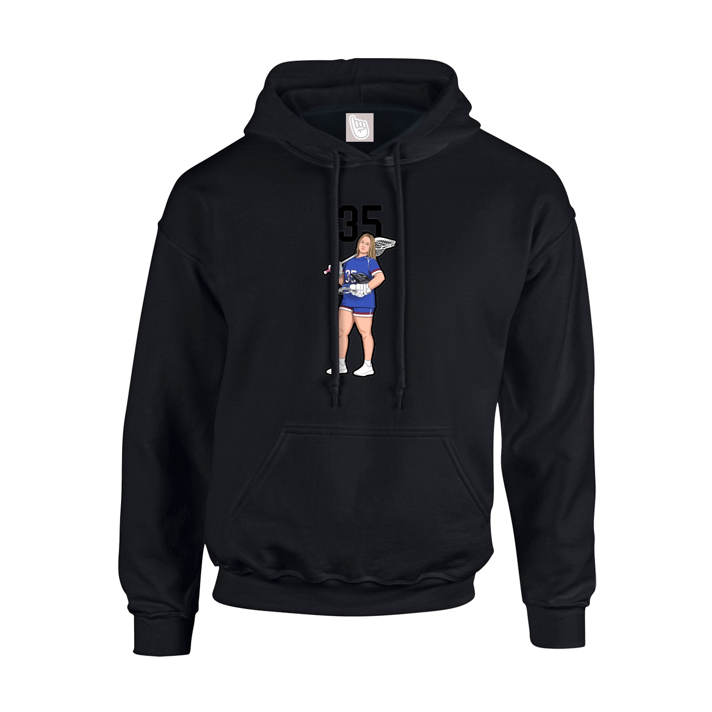 Youth Hoodie — Number Top in Black