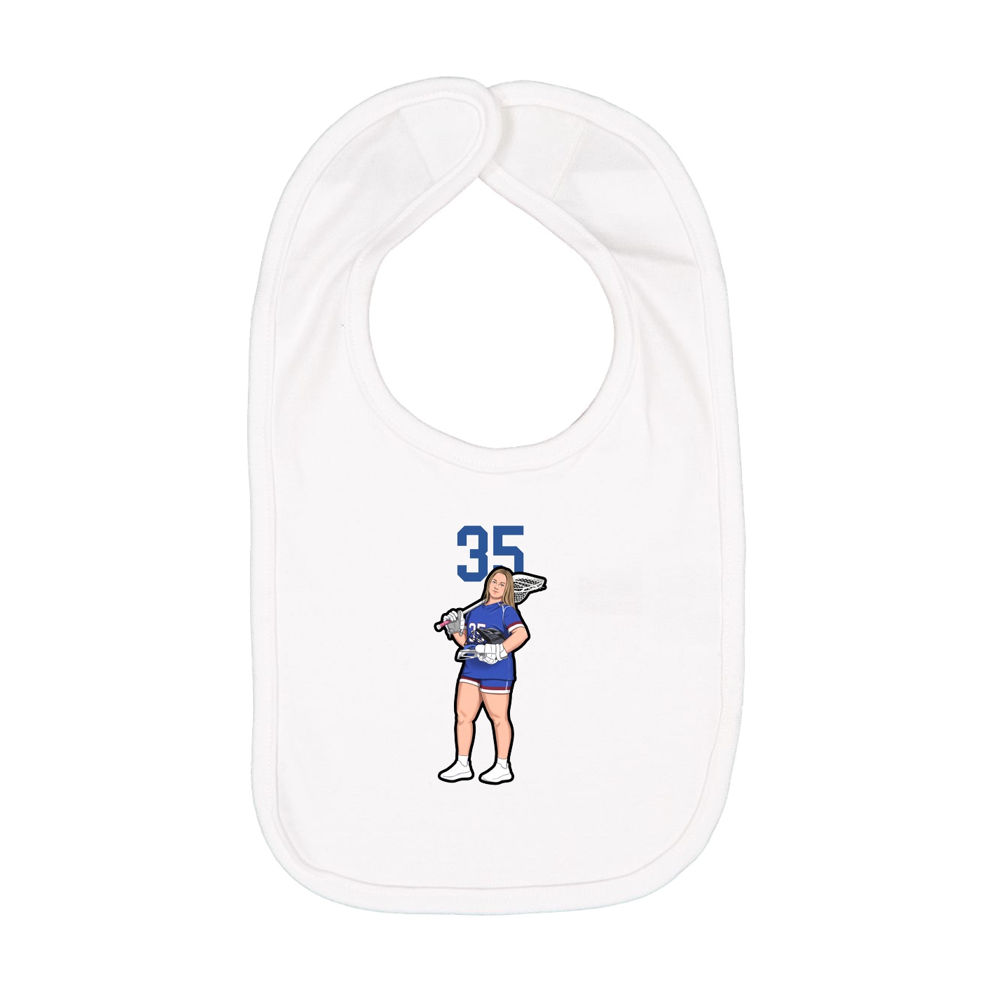 Infant Bib — Number Top in White