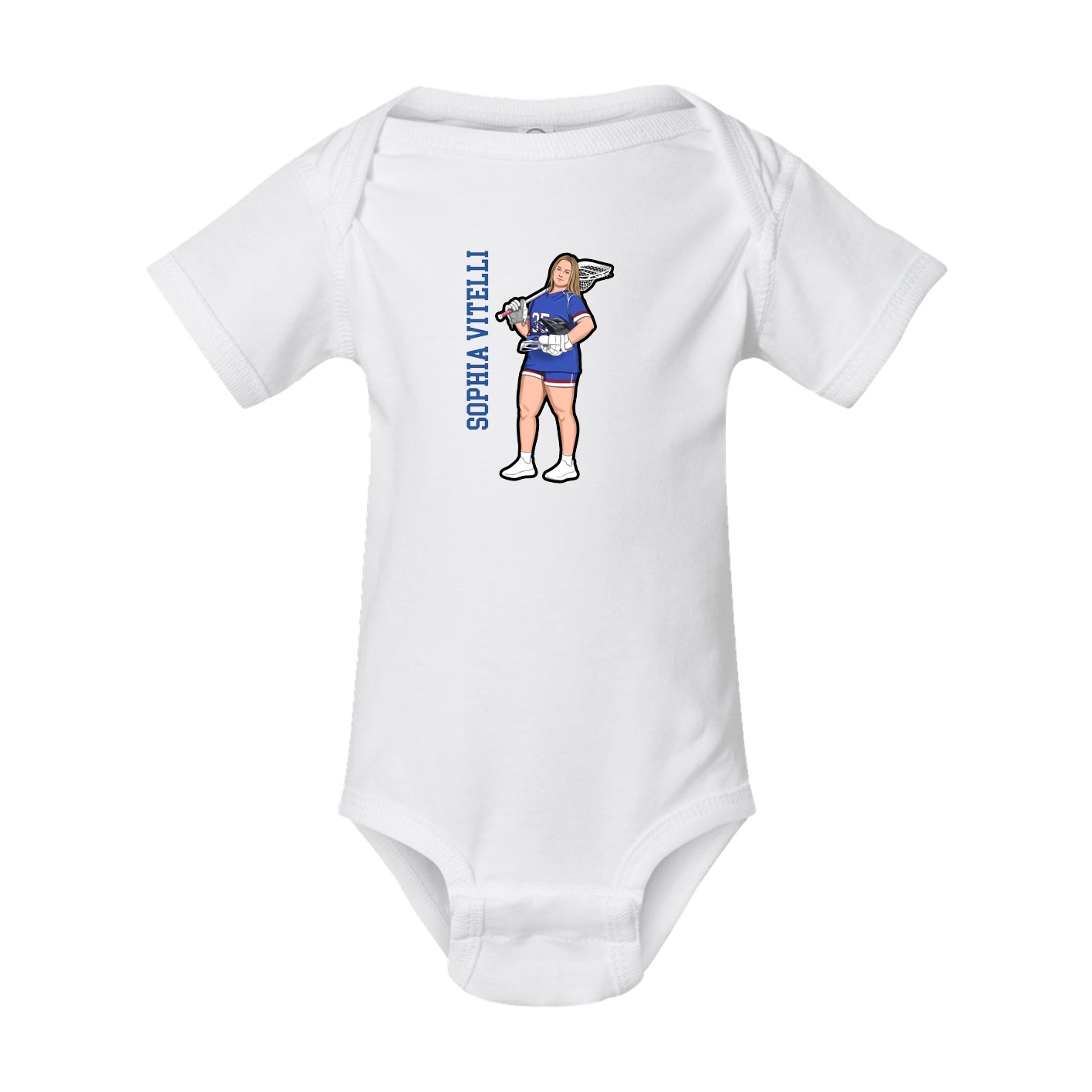 Baby Onesie — Name Vertical in White