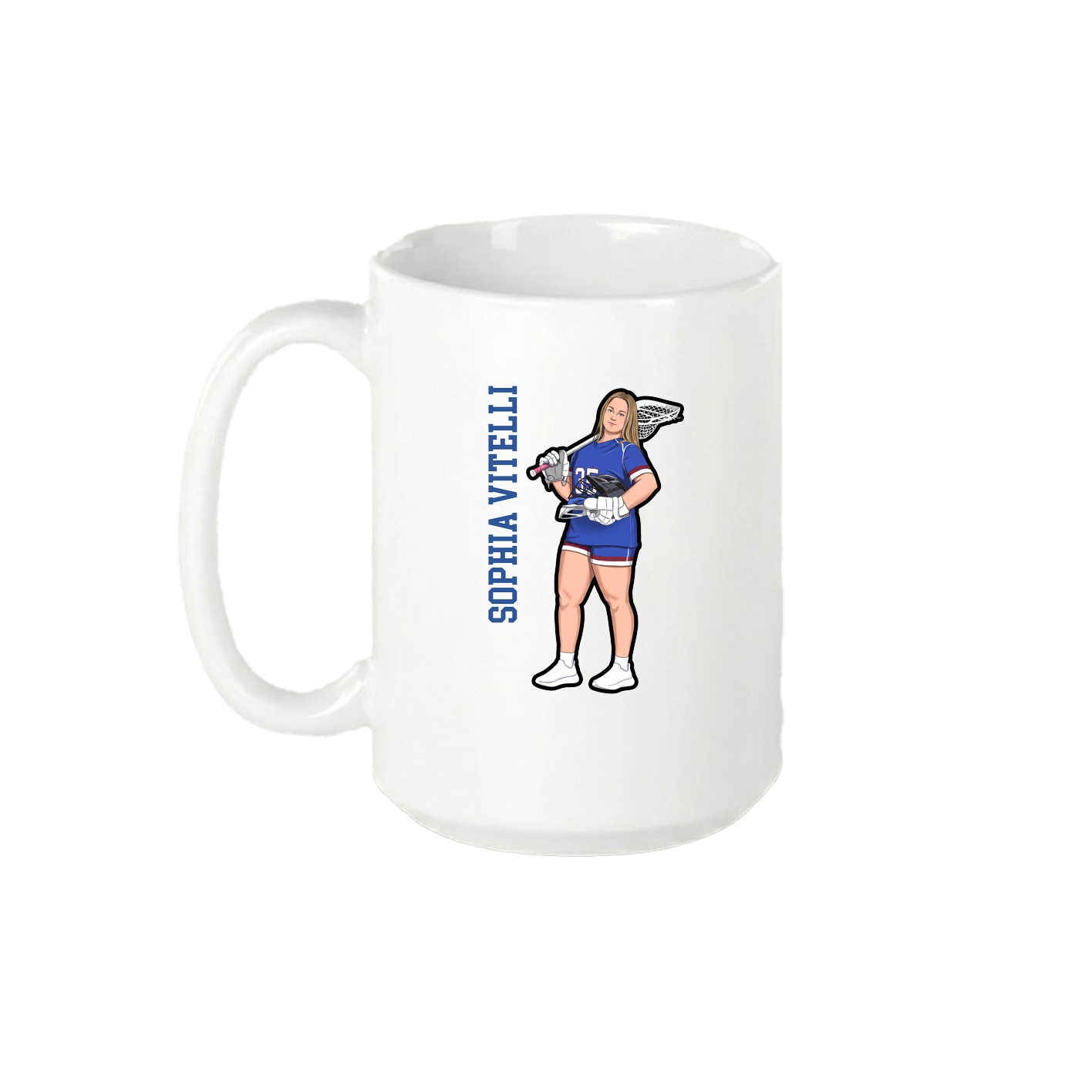 15oz Coffee Mug — Name Vertical in White