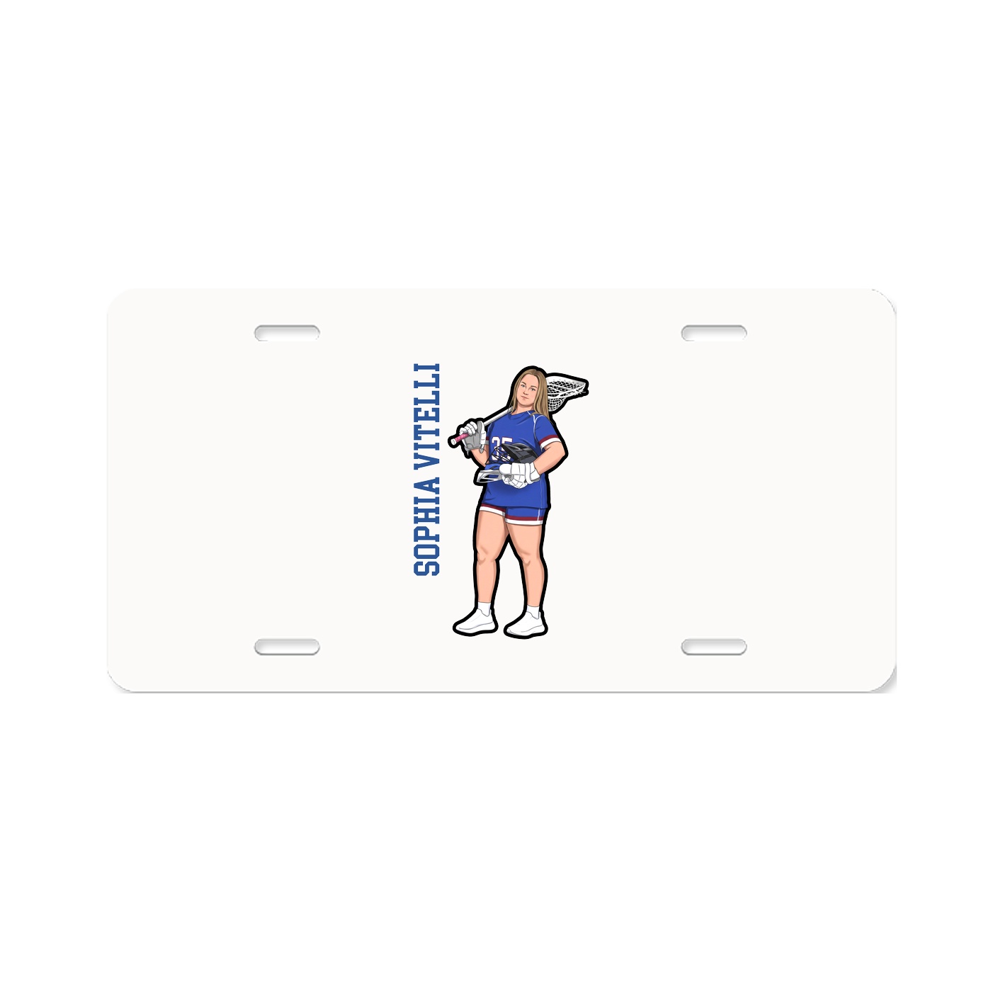 License Plate — Name Vertical in Classic