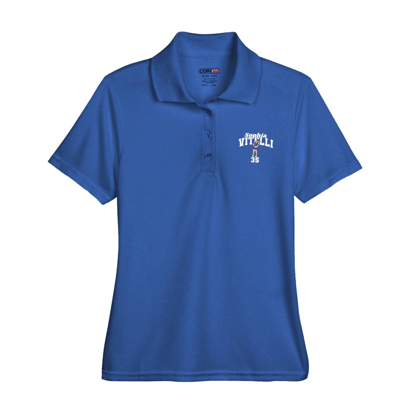 Womens Performance Polo — Signature Arch in Royal