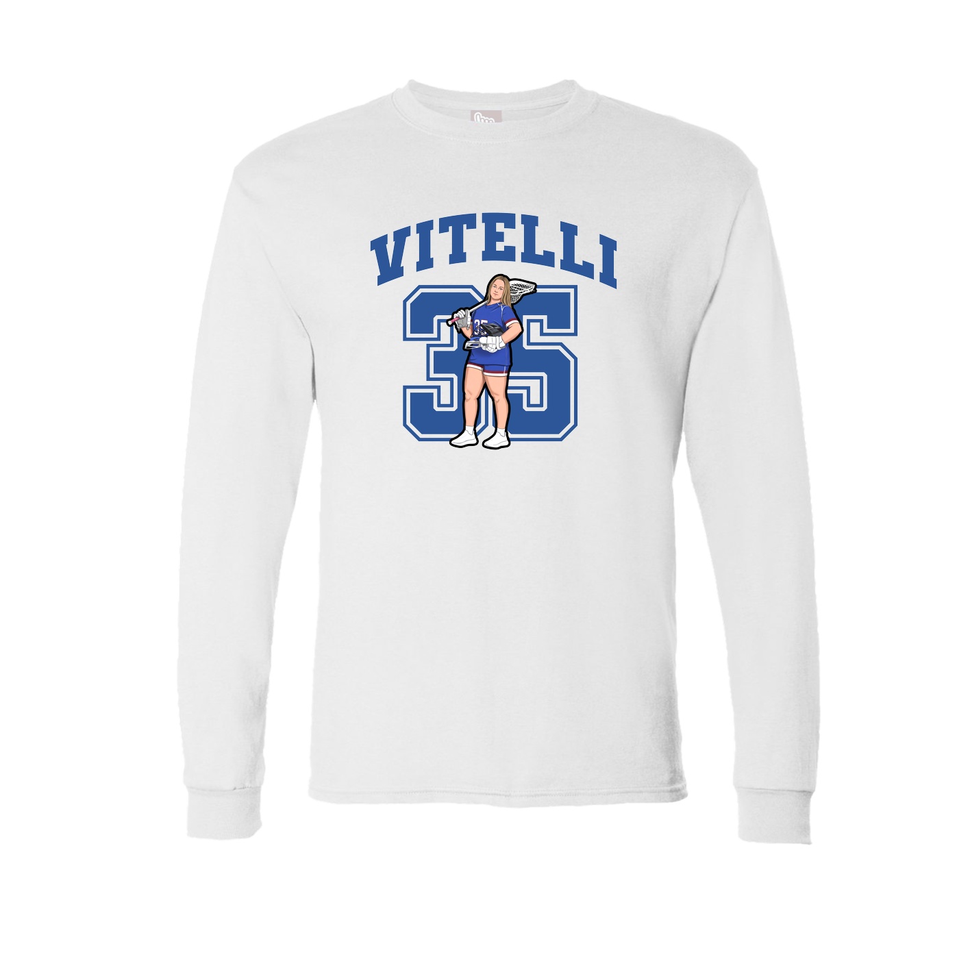 Long Sleeve Tee — Number in White
