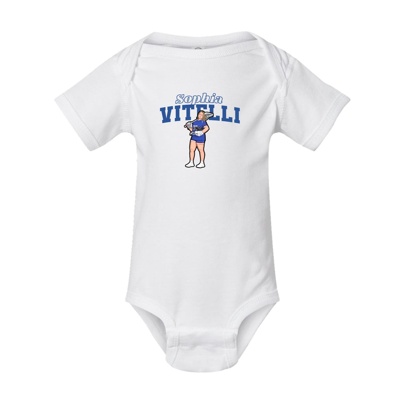 Baby Onesie — Name Arch in White