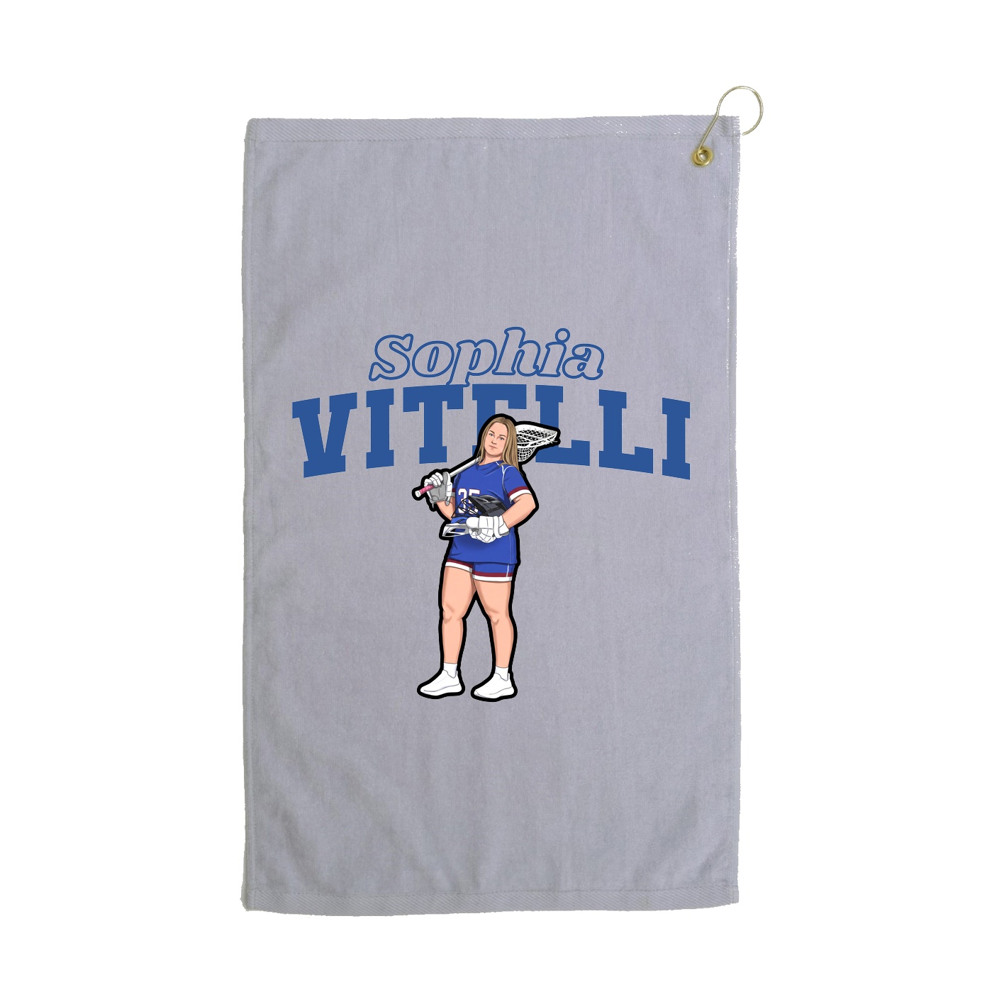 Golf Towel — Name Arch in Grey