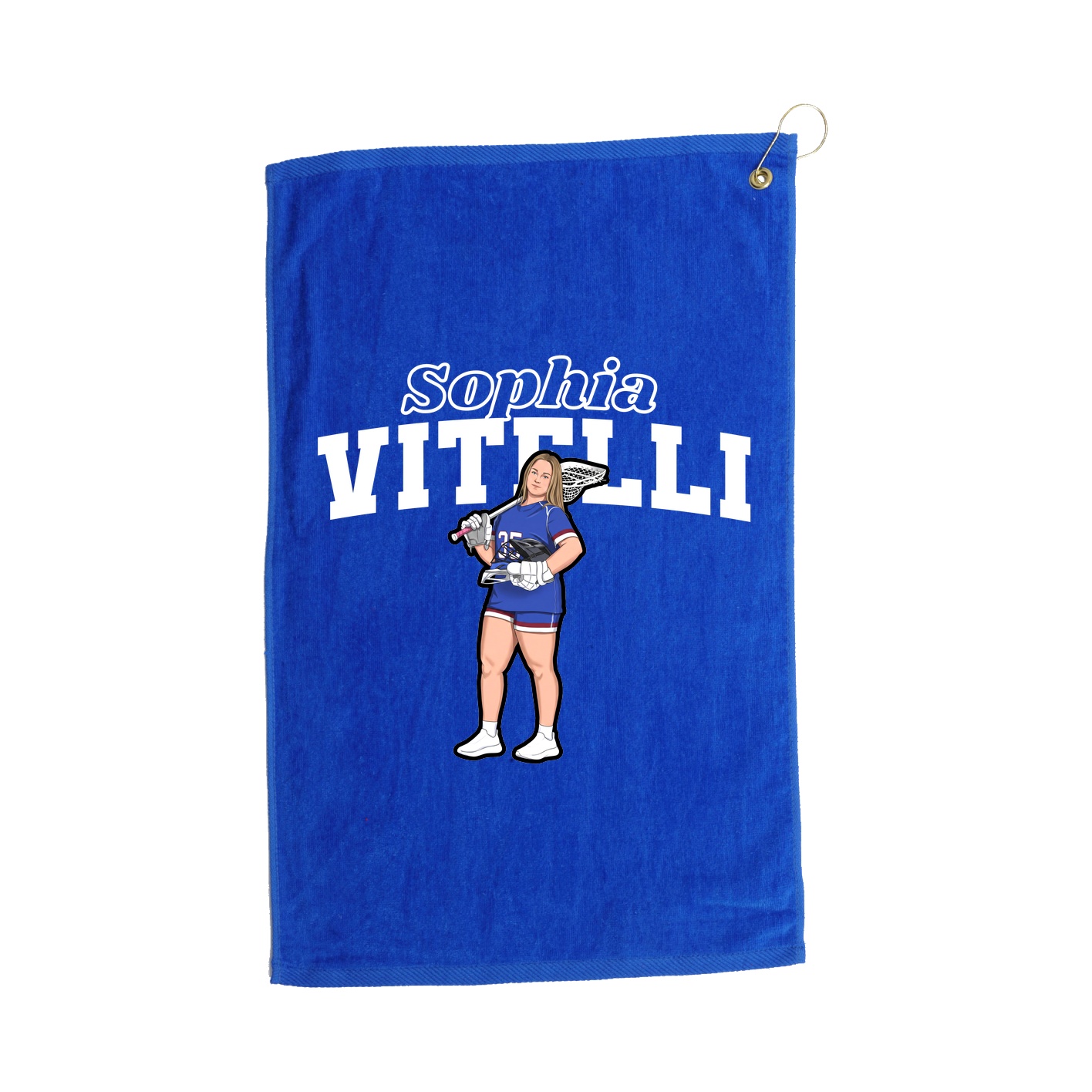 Golf Towel — Name Arch in Royal