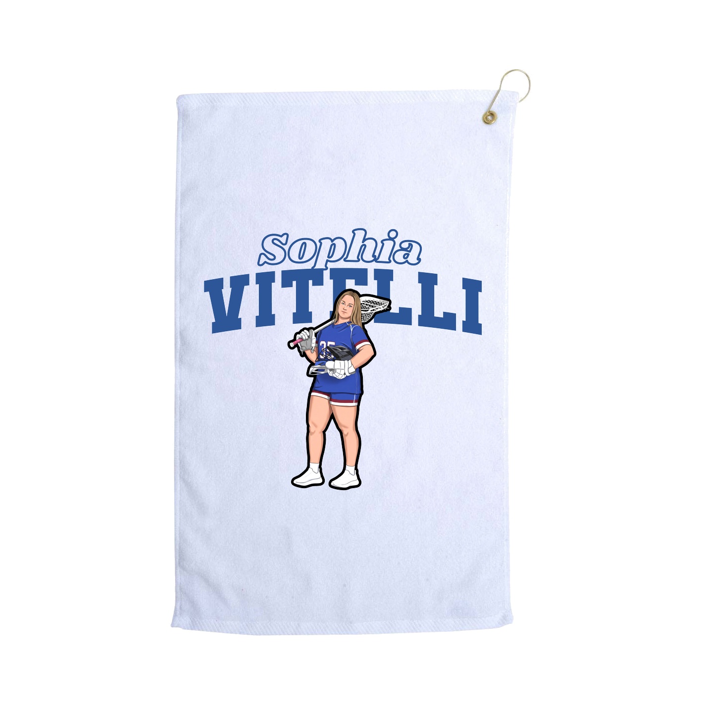 Golf Towel — Name Arch in White