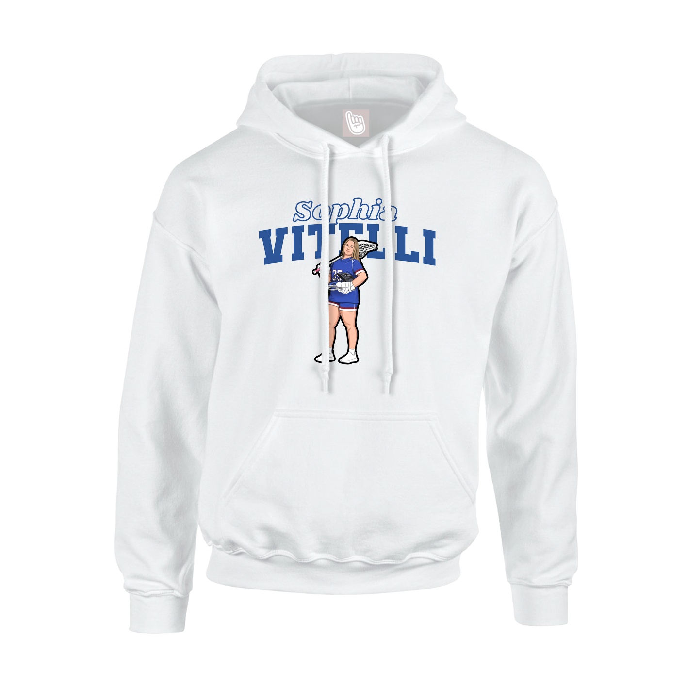 Youth Hoodie — Name Arch in White