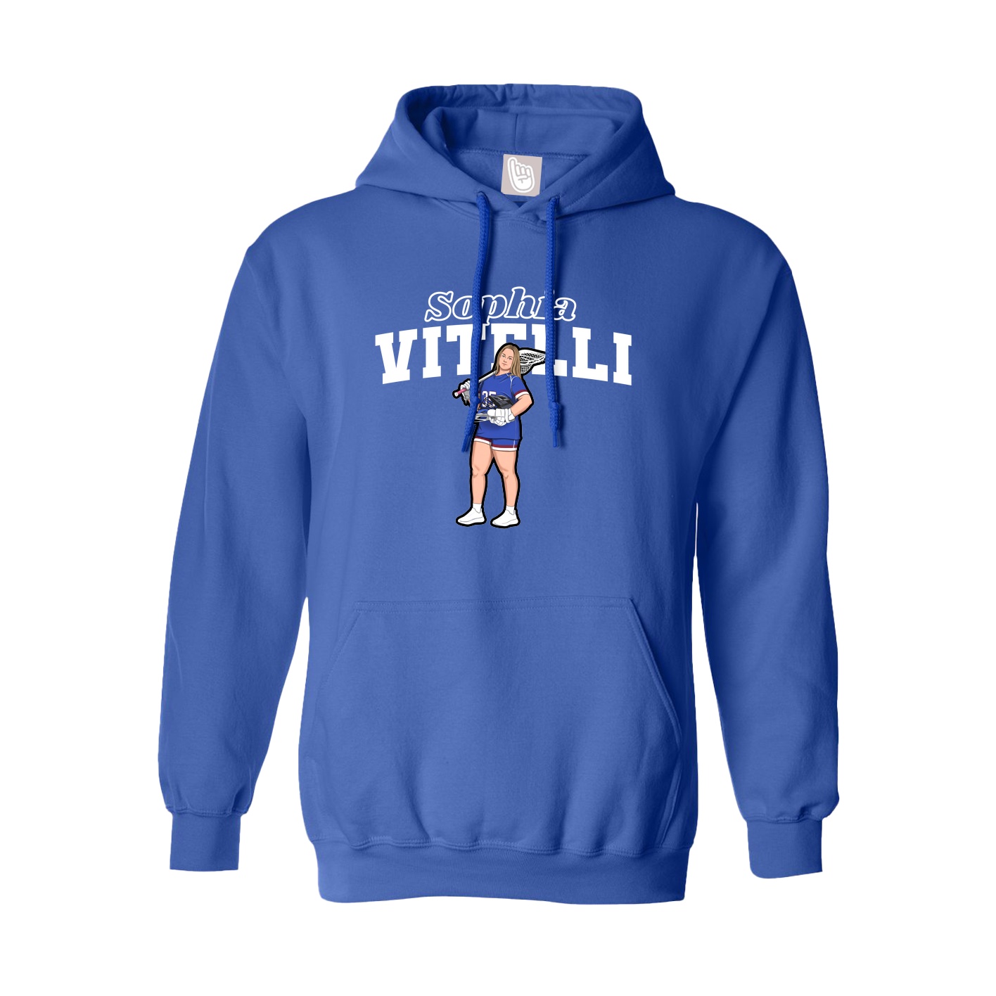 Youth Hoodie — Name Arch in Royal