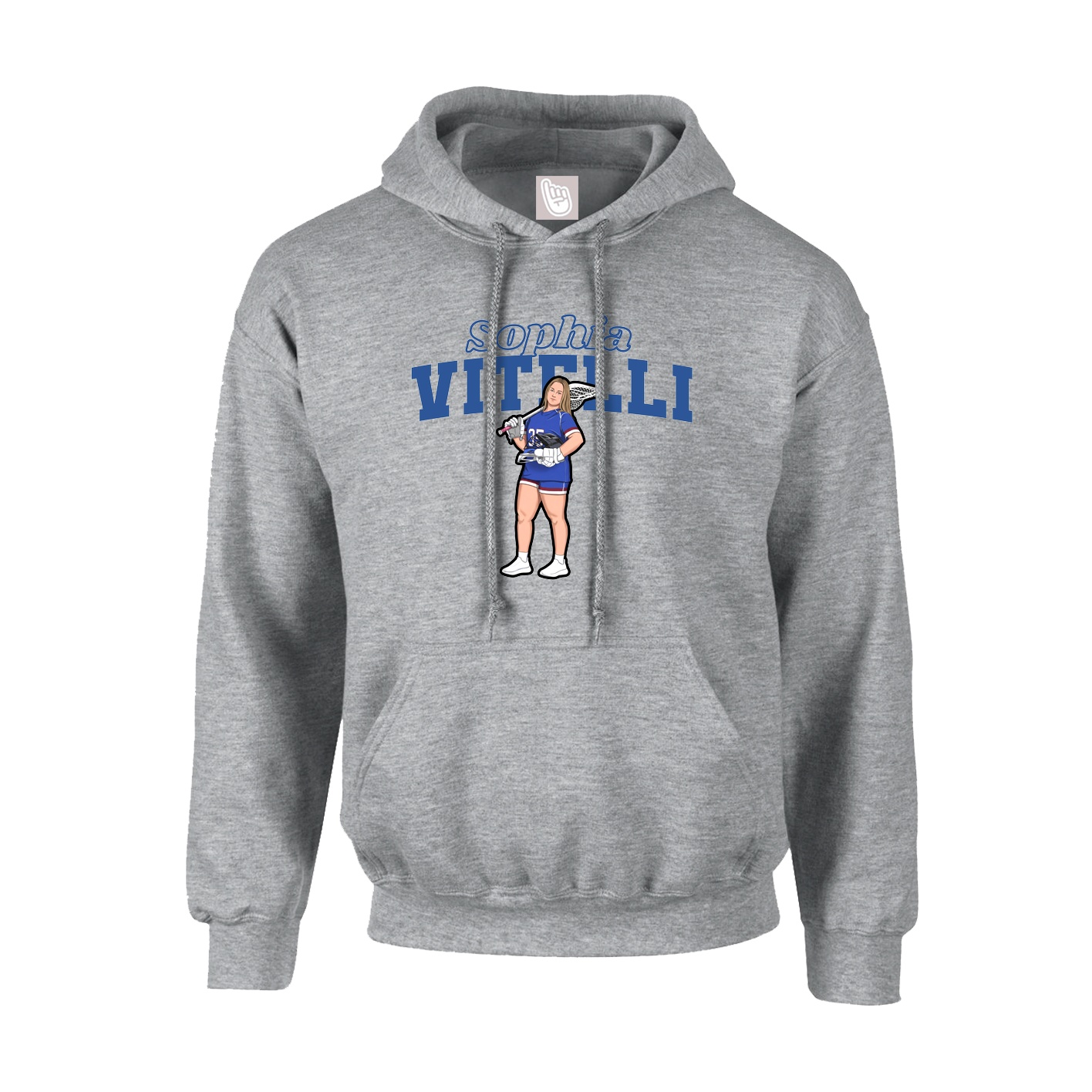 Youth Hoodie — Name Arch in Grey