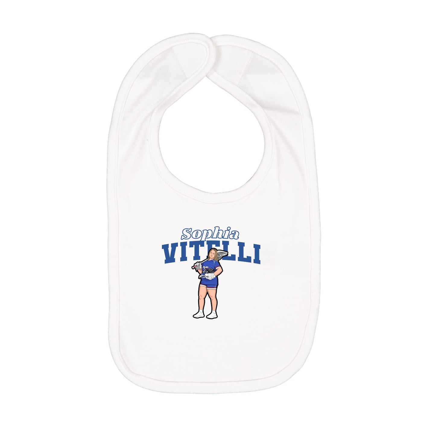 Infant Bib — Name Arch in White