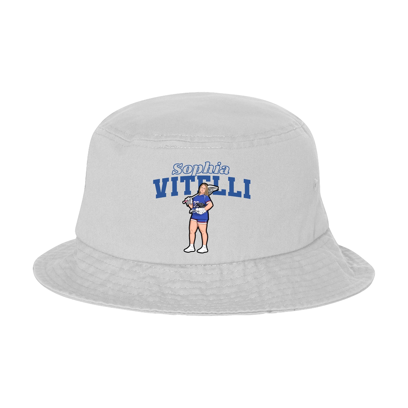 Bucket Cap — Name Arch in White
