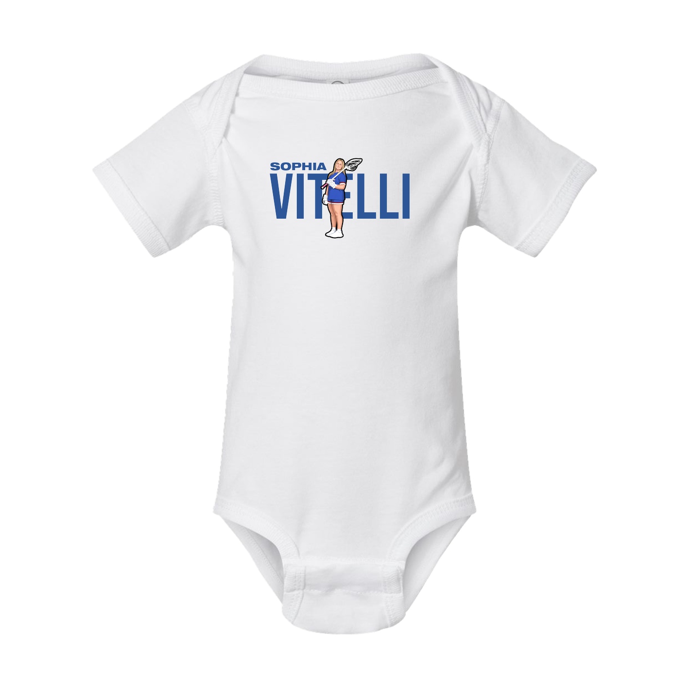 Baby Onesie — Player Name in White