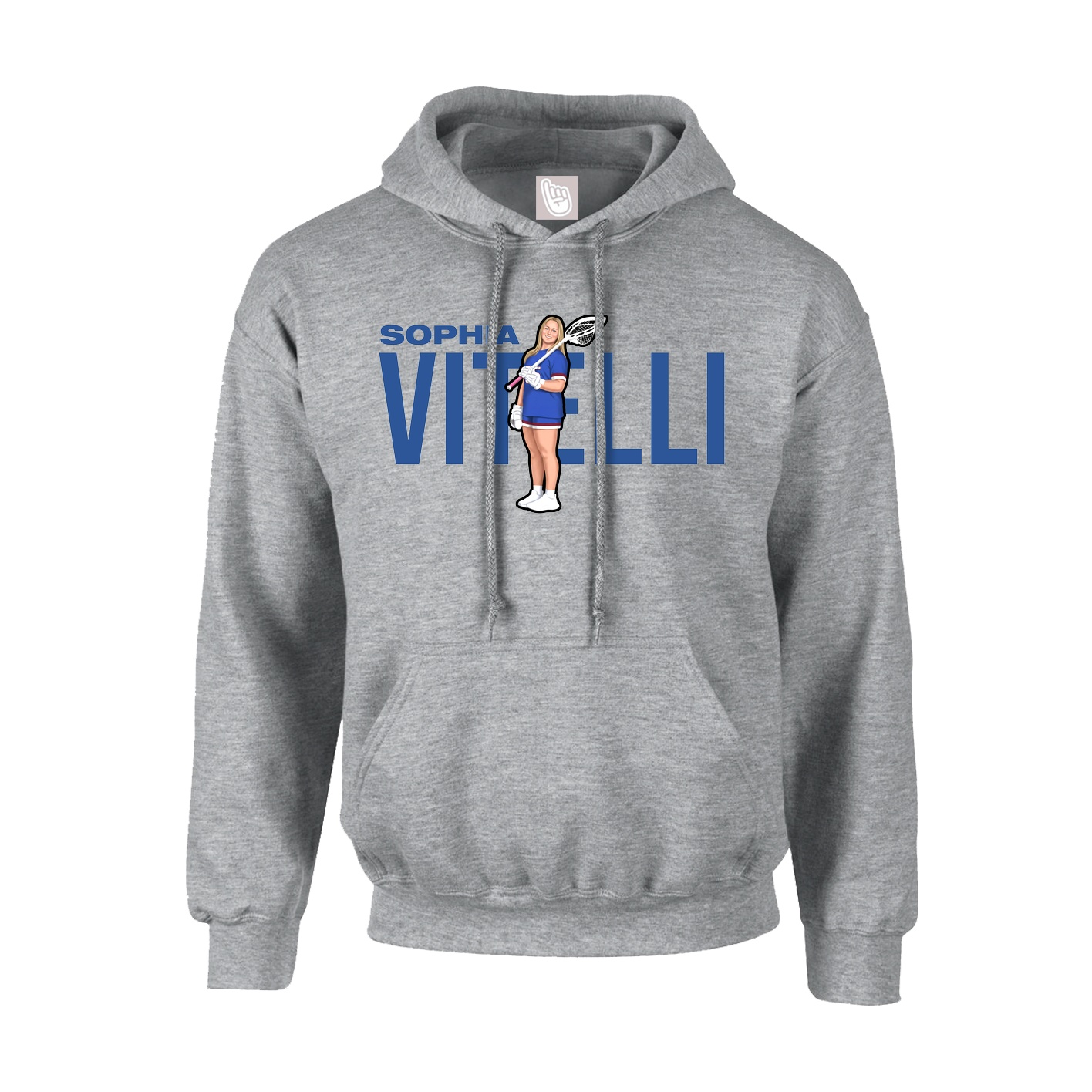 Hoodie — Player Name in Grey